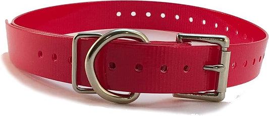 Replacement Strap for Dogtra Collars - 3/4" Wide Ultra-Durable Dog E-Collar Replacement for Training, Bark, Shock, Electric, and GPS Collars - 28" Adjustable Length Solid Red
