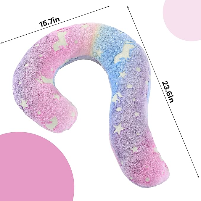 MABOZOO Question Mark Dog Pillow, Pet Pillow Glow in The Dark for Dogs and Cats, Question Shaped Dog Neck Pillow Calming Pillow Pet Calming Toy for Joint Relief Sleeping Improve (Colorful, L)