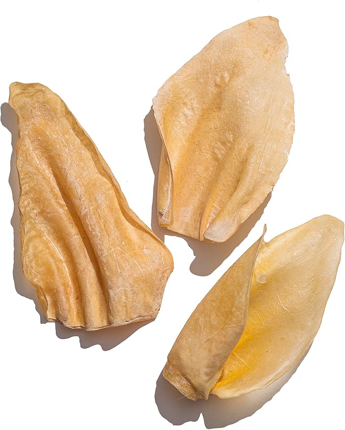 Jack&Pup White Cow Ears for Dogs | Single Ingredient, 100% Natural Healthy Dog Treats Cow Ear Dog Chews (15 Pack)