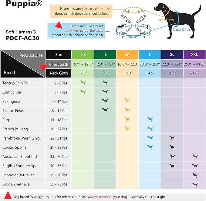 Authentic Puppia Soft Harness, Grey, Large (Pack of 2)