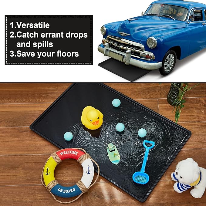 Cunno 2 Pcs Replacement Dog Crate Pan Tray Kennel Bottom Tray Replacement Plastic Bottom Pan for Dog Crate, Black(36")