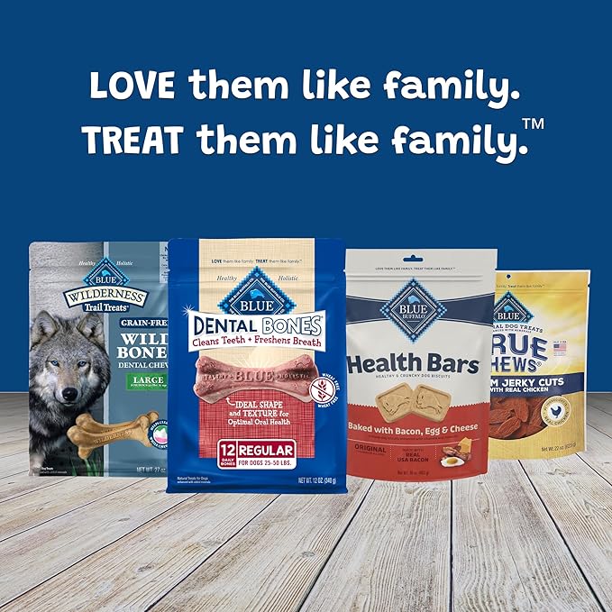 Blue Buffalo Dental Bones Regular Natural Dental Chew Dog Treats Bag, 12oz. Bag