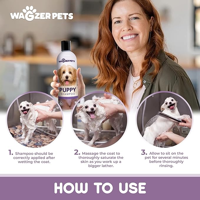 Puppy Shampoo | Natural Puppy Formula Dog Shampoo for Sensitive Skin | Gentle Support Shampoo for Dogs | Puppy Wash for Itchy Skin, Soothes, Cleanses, and Moisturizes | 16 oz