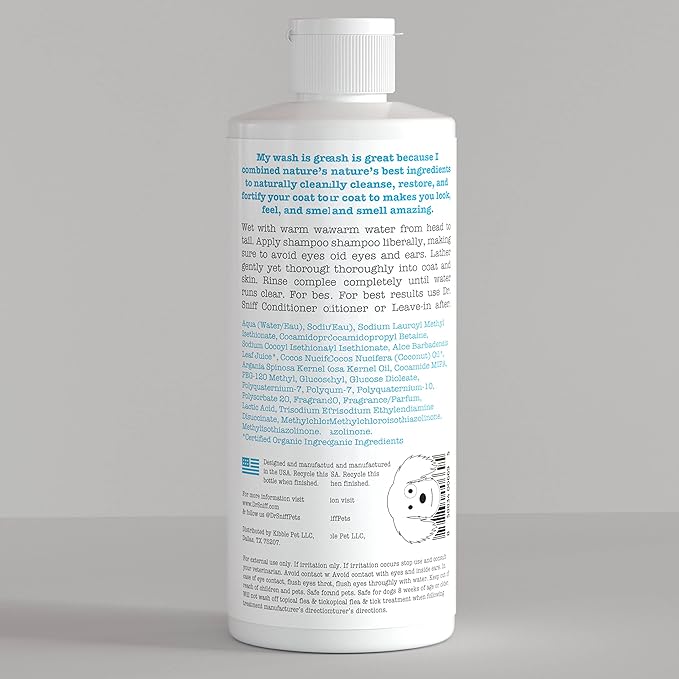 Sulfate-Free Dog Grooming Shampoo, Safe for Sensitive Skin, Deodorizes Coat for Long Lasting Freshness, Hypoallergenic Formula, Hydrates Coat and Skin, Reduces Itch, Made in The USA, 13.5 oz.