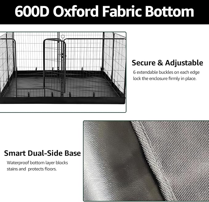 PJYuCien Dog Playpen Plus Storage Bag，24" H 8 Panels Puppy Pen with Square Bottom,Heavy Duty Dog Fence for Puppies/Small Dogs