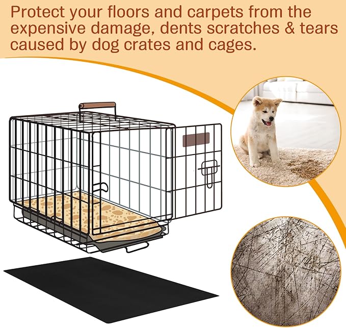 PVC Pet Crate Floor Protection Mat 24" X 38" XXL Washable Floor Covering Reusable Waterproof Non Slip Rug Whelping Pad for Pet