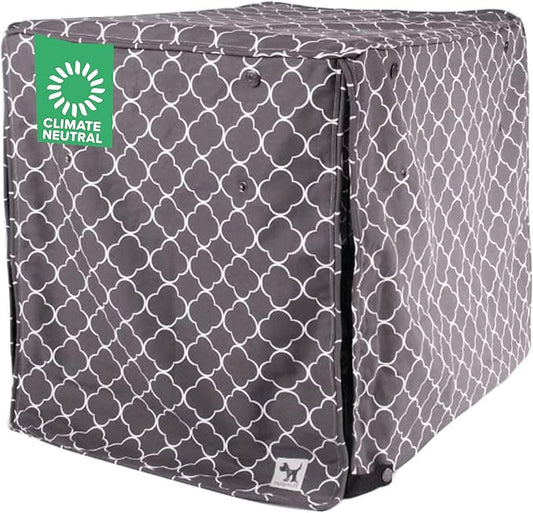 Molly Mutt Clark Gable Dog Crate Cover, 100% Cotton Canvas Cover with 2 Roll-Up Panels, Ideal for Dog or Cat Crate, Durable, Washable, and Free of Harmful Chemicals, 36" x 24" x 27"