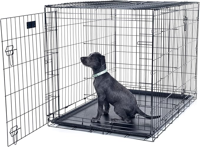 PETMAKER X-Large 2 Door Foldable Dog Crate Cage - 42 x 28 Inch