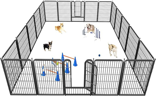 Dog Playpen 32" Height 20 Panels Portable Dog Fence Outdoor for Yard Puppy Playpen Indoor Dog Pen Outdoor for Medium/Small Dogs, Heavy Duty Pet Playpen Dog Kennel for RV, Camping, Yard