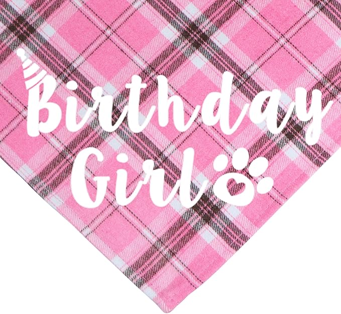 Dog Birthday Party Supplies, Multi Sizes Dog Birthday Bandana Girl Dog Birthday Hat Crown with Birthday Numbers Bow Tie for Small Dogs Pets (Pink, Small)