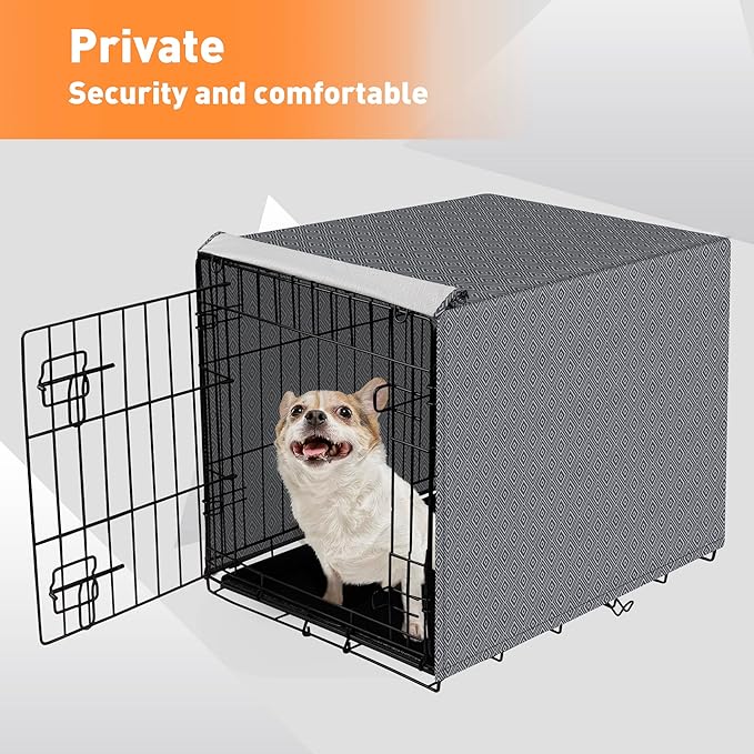 Dog Crate Cover for Wire Cages 30 Inch Indoor Breathable Polyester Pet Kennel Cover Machine Wash & Dry (Cover Only)