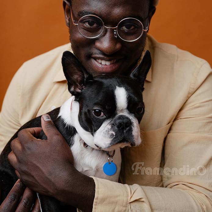 Framendino, Pet ID Tag Colorful Blank Round Double Sided Pets ID Tag Name Phone Number ID Tags Aluminum Charms