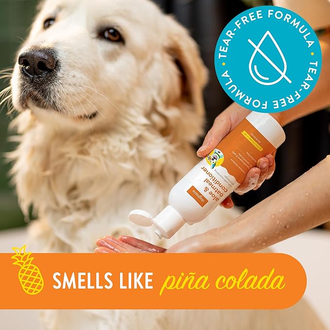 Everyday Aloe & Oatmeal Conditioner – 16oz Piña Colada Scent | Nourishing Pet Combo for Dogs and Pets | Rich with Soothing Emollients | Alcohol-Free, Soapless & Tearless
