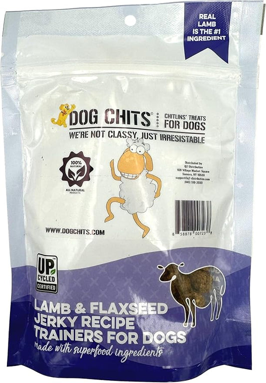 Dog Chits Lamb and Flaxseed Soft Chew for Dogs - Dog and Puppy Chews | Made in USA | USA Lamb | All Natural Treats | Large and Small Dogs | Rich in Omega 3 and 6 Flaxseeds | 4 oz.