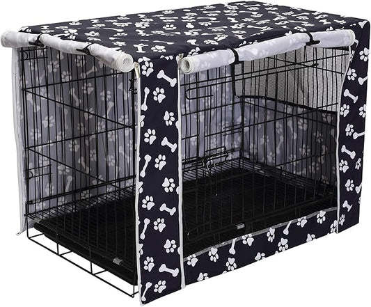 Geyecete Large Dog Crate Covers Fits 24inch-48inch Dog Crates for Small Medium Large Dogs Dog Crate Bed Dog Crate with Cover - Cover only(Crate Not Included)-Black-24