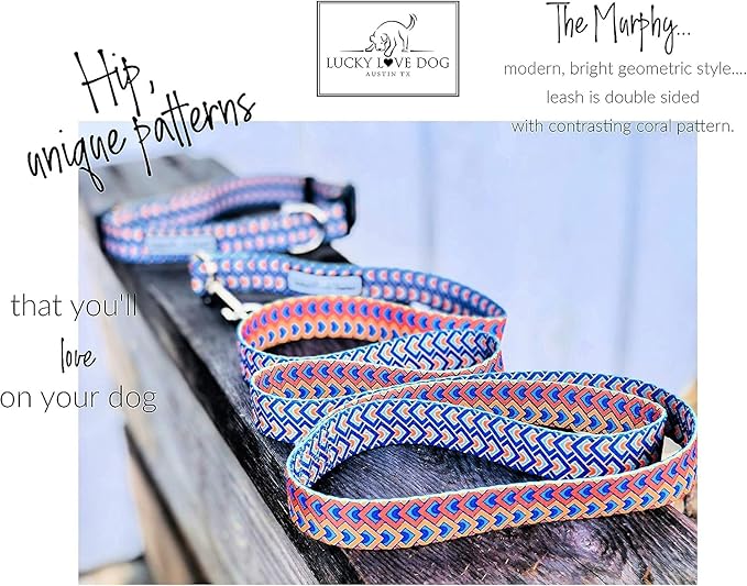 Lucky Love Dog Martingale Collar and Leash Set, Premium No Slip Collar for Male Dogs, Comfortable & Soft Martingale Dog Collars, Great for Whippets, Greyhounds, and More (Murphy, Large - Combo)