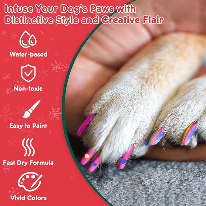 MSDADA Dog Nail Polish Pens Quick Dry, Pet Set for Cats, Safe Non-Toxic, Easy to Create Designs - Great Girl Accessories for Easter