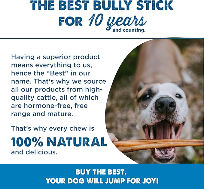 Best Bully Sticks Odorless 4-8 Inch Odor-Free Bully Sticks for Dogs - 100% Natural Grass-Fed Beef for Small, Medium, Large Dogs and Puppies - Grain and Rawhide Free Bully Stick Dog Chews | 8 oz