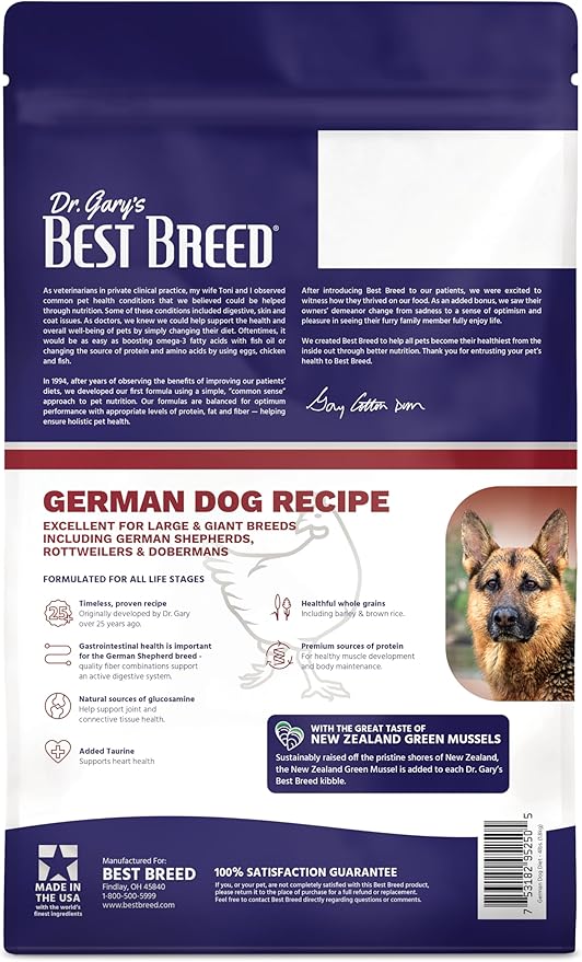 Best Breed German Dog Diet Made in USA [Natural Dry Dog Food]- 4lbs