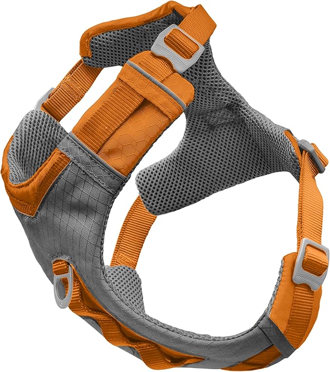 Kurgo Journey Air Dog Harness, Vest Harnesses for Dogs, Pet Hiking Harness for Running & Walking, Reflective, Padded, Includes Control Handle, No Pull Front Clip (Orange, X-Large)