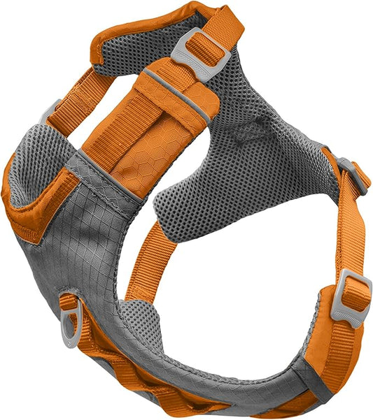 Kurgo Journey Air Dog Harness, Vest Harnesses for Dogs, Pet Hiking Harness for Running & Walking, Reflective, Padded, Includes Control Handle, No Pull Front Clip (Orange, Large)