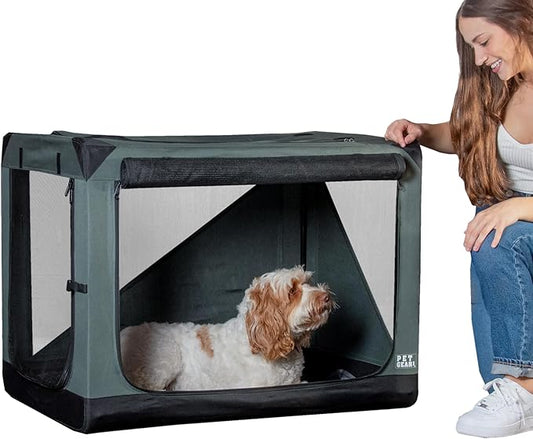 Pet Gear Insta-Fold Soft Crate for Dogs, 30", Dark Cypress