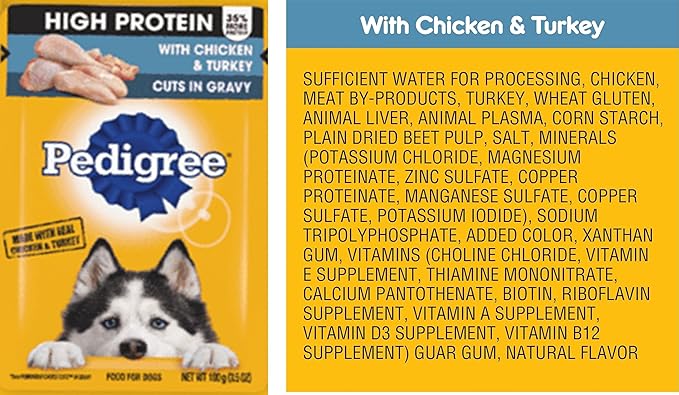 High Protein Dog Food Bundle, Includes 12 Pouches, High Protein and cuts in Gravy, Assorted 06 Flavors(02 Each).Plus a Carrot Dog Toy and a Pet Nutrition Booklet.