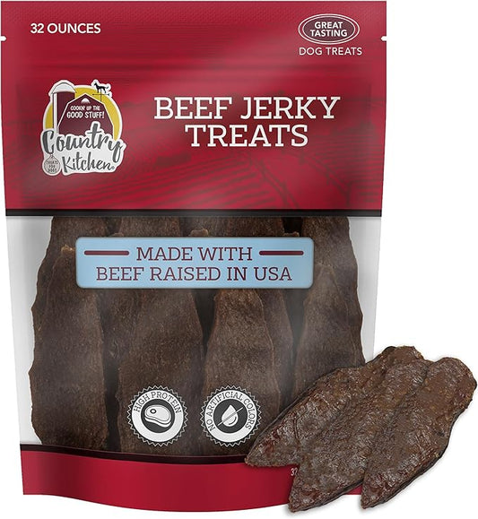 Beef Jerky Tender Dog Treats, High Protein, Low Fat, No Artificial Colors, 32 oz
