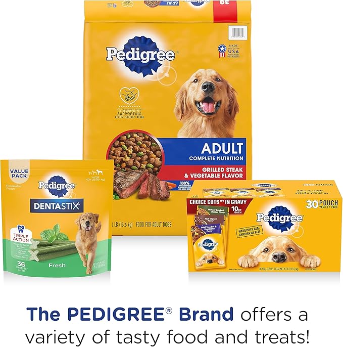 Pedigree Large Dog Dental Treats Beef Flavor Dental Bones, 62.4 oz. Multipack (72 Treats)