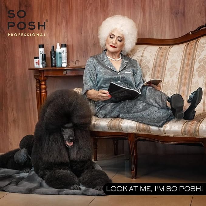 So Posh I’m So Fantastic Dog Shampoo - Deep Cleansing Shampoo, with Collagen & Keratin & Optical Brighteners, Suitable for All Breeds, Sulfate & Paraben Free, 1:10 Concentrate. 8.4 Oz