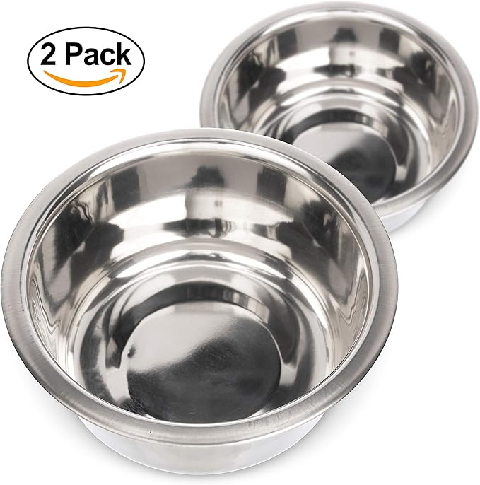 Neater Pet Brands Stainless Steel Dog and Cat Bowls (2 Pack) Neater Feeder Small Deluxe Extra Replacement Bowl (Metal Food and Water Dish) (2.2 Cup)