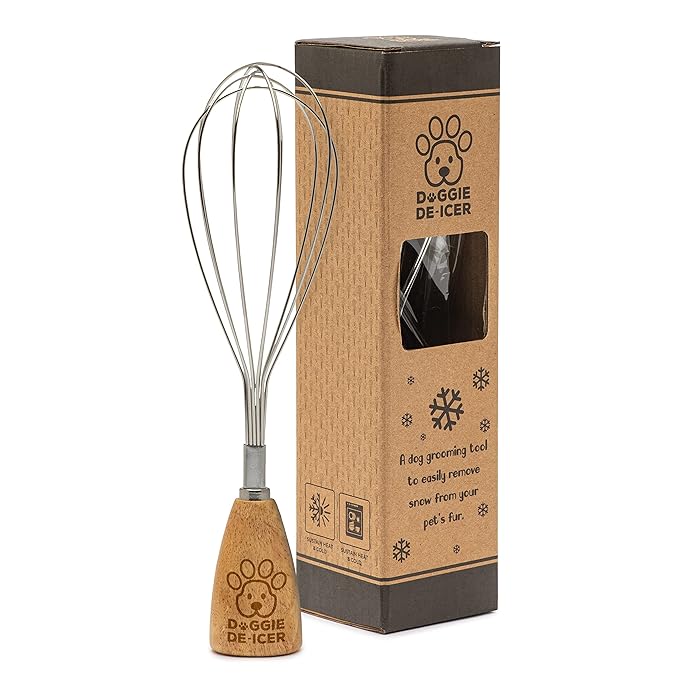 9.5" Doggie De-Icer. Dog grooming brush used to easily remove snow from fur.