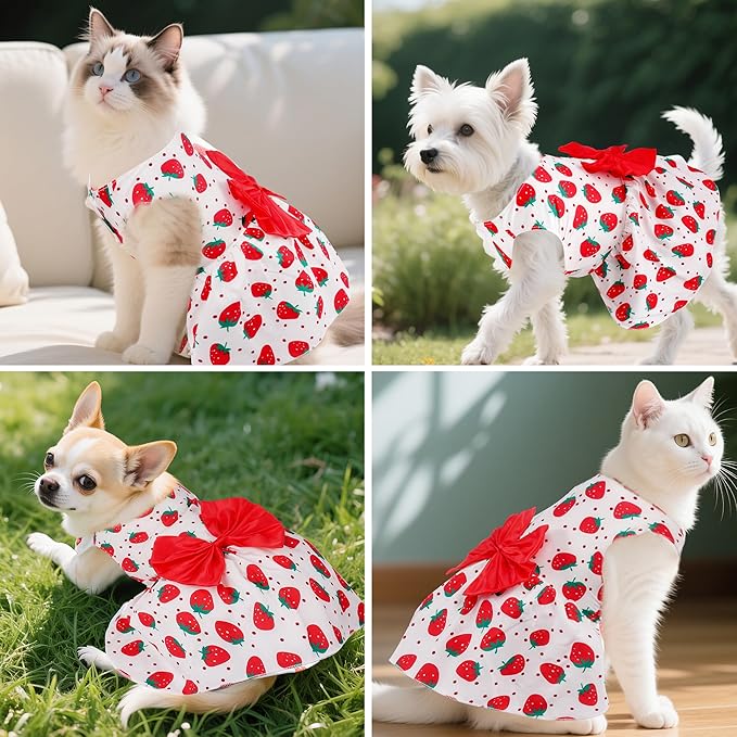 choyaxo Floral Dog Dress Cute Dog Skirt Pet Dress Summer Pet Clothes for Puppy Small Cats