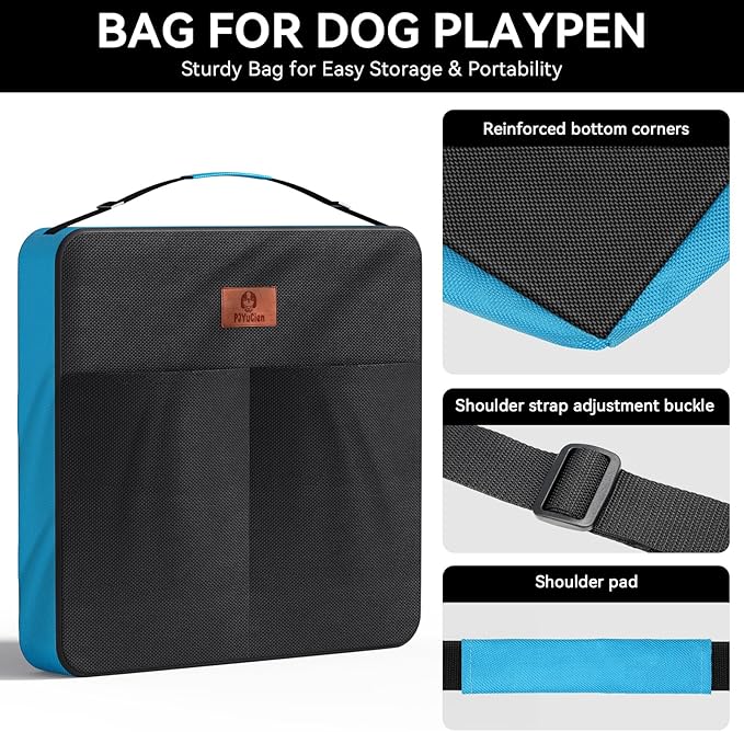 PJYuCien Dog Playpen Storage Bag ((Not Suitable for Other Brands) Fits 40" H 32" W 8 Panels Dog Pen, Designed for RV Trips,Yard and Indoor.… (24"x24"x8")