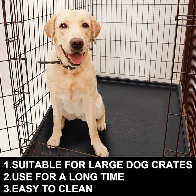 Cunno 2 Pcs Replacement Dog Crate Pan Tray Kennel Bottom Tray Replacement Plastic Bottom Pan for Dog Crate, Black(36")