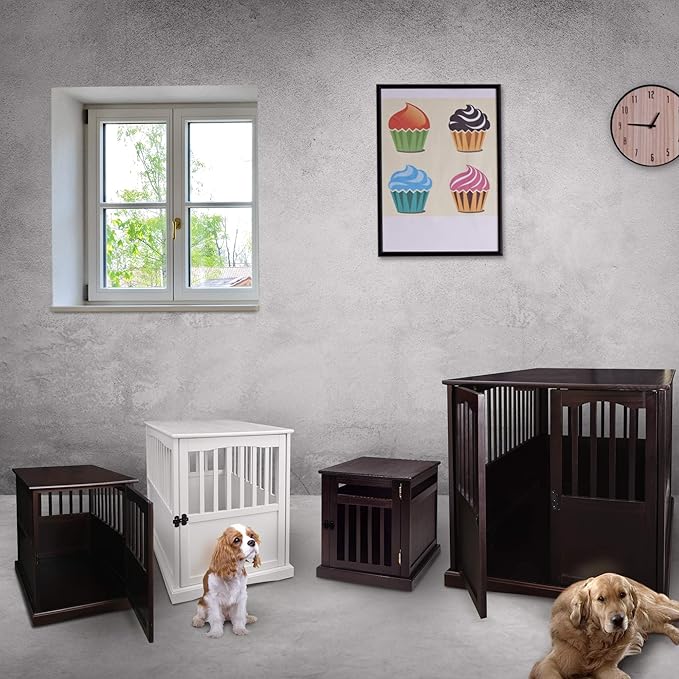 Casual Home Chappy Wood Slats Pet Crate, 19.5"W x 22.5"D x 22.5"H, Espresso (New)