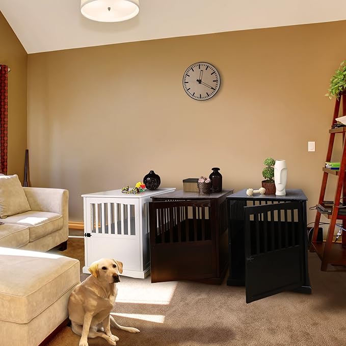 Casual Home Wooden Large Pet Crate, End Table, Espresso, 24 x 36.5 x 29.5 in