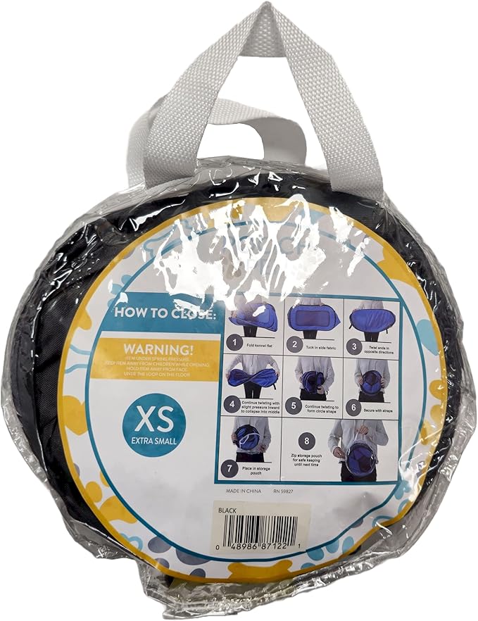 Beatrice Home Fashions Portable, Collapsible, Pop Up Kennel Travel Cat and Dog Crate, 24" L x 16.6" W x 16" H, Beige