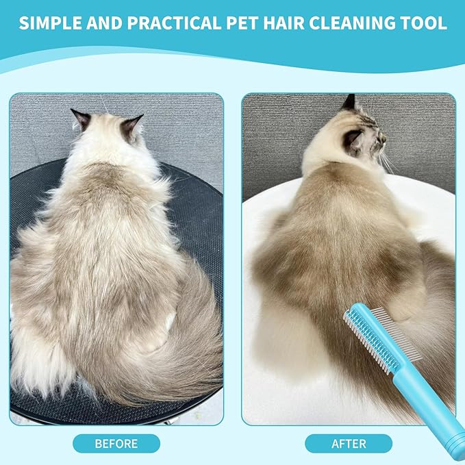 4 in-1 Pet Grooming Combo and Pet Hair Removal Soft Brush - Deshedding Dog Brush,Metal Comb for Cat and Dog,Dematting Comb,Matted Fur on Cats and Dogs