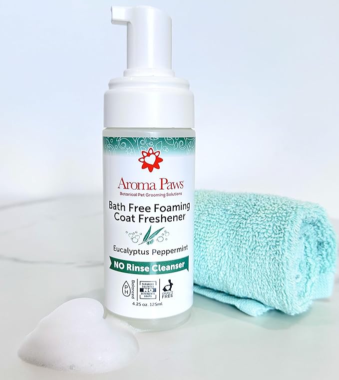 Bath Free Foaming Cleanser for Dogs - No Rinse Deodorizing Foam - Waterless Bath - Clean in Between Baths, Ingredients, 4.25 oz.