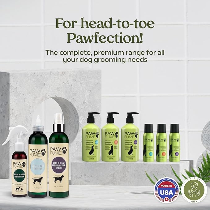 PAWFUME Skin & Coat Detangler Spray for Dogs, 1-Pack – Soothe Dry, Itchy Coats Quickly – Non-Toxic Chamomile & Oat Formula, Essential Fatty Acids & Vet-Certified – Dog Detangler Spray Dematting Care