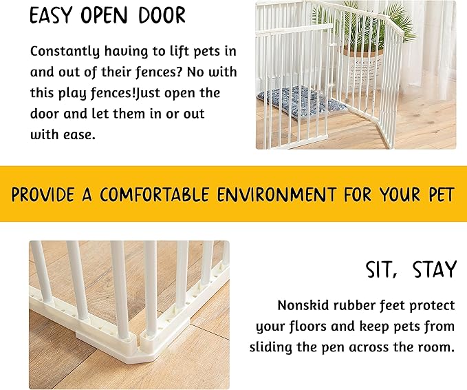 Pet Playpen Outdoor/Indoor, 28 inch Height Portable Dog Pen Dog Fence Exercise Pen with Doors for Dogs, Rabbits Kennel Crate Fence Tent Pet Puppy Playpen for Camping, RV, Yard(68*68*28 inch/16 Panels)