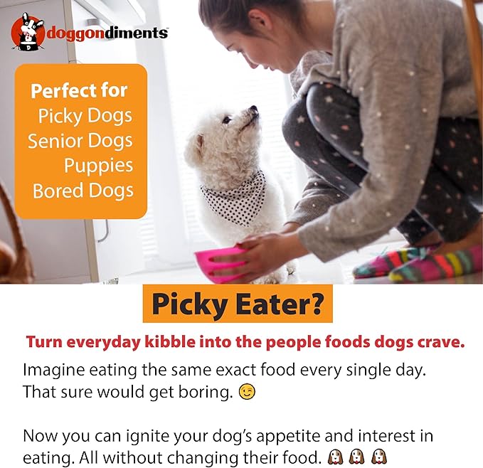 Bacon & Egg Breakfast Dog Food Topper, Fun People Food Flavors, Powder, Small & Large Breeds, Made in USA