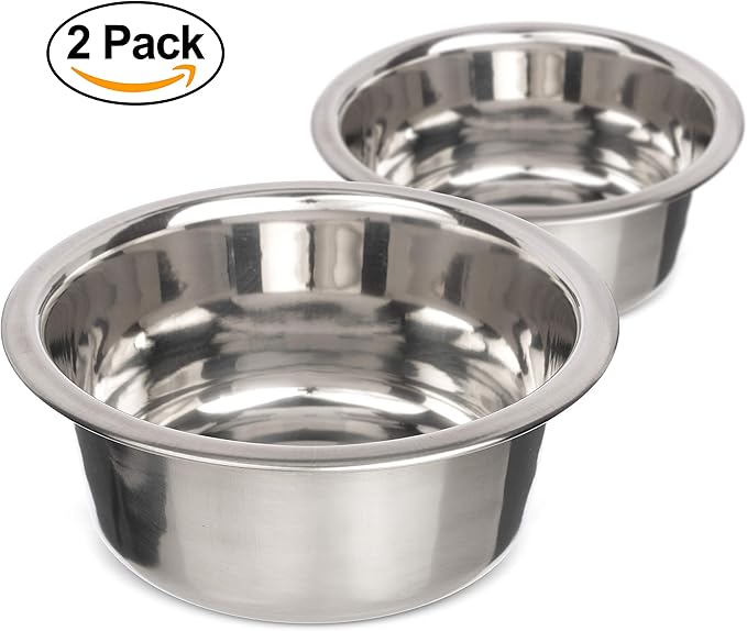 Neater Pet Brands Stainless Steel Dog and Cat Bowls (2 Pack) Neater Feeder Small Deluxe Extra Replacement Bowl (Metal Food and Water Dish) (2.2 Cup)