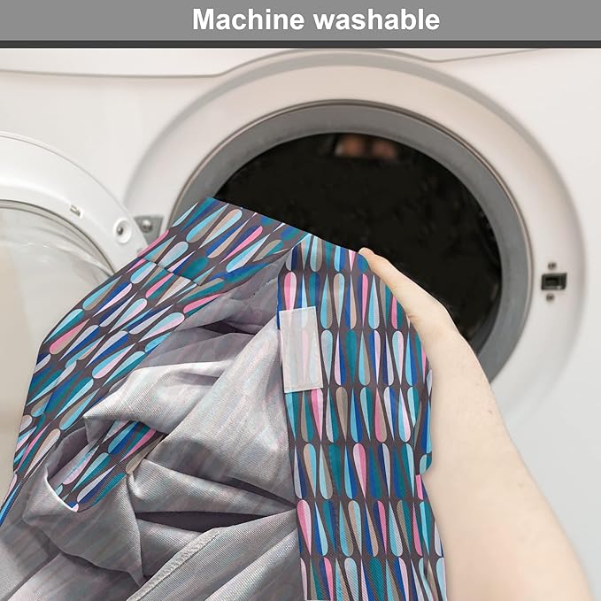 Ambesonne Mid Century Dog Crate Cover, Modern Style Retro Pattern Droplet Shapes Mosaic in Tones, Easy to Use Pet Kennel Cover for Medium Large Dogs, 48 Inch, Taupe Blue