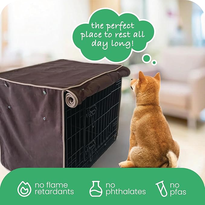 Molly Mutt Landslide Dog Crate Cover, 100% Cotton Canvas Cover with 2 Roll-Up Panels, Ideal for Dog or Cat Crate, Durable, Washable, and Free of Harmful Chemicals, 30" x 21" x 24"