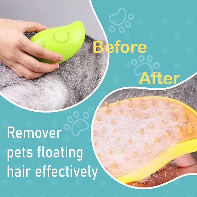 Cat Steam Brush For Shedding, Grooming Tool for Cats and Dogs with Steam Function, Massage, and Shedding Hair Removal - Ideal for Pets, Featuring Weighted Blanket Technology, Hair Brush, 3 in 1