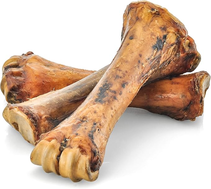 Best Bully Sticks Jumbo Smoked Beef Shin Bones (3 Pack) - Free-Range, All-Natural, & Grass-Fed Beef Dog Chews