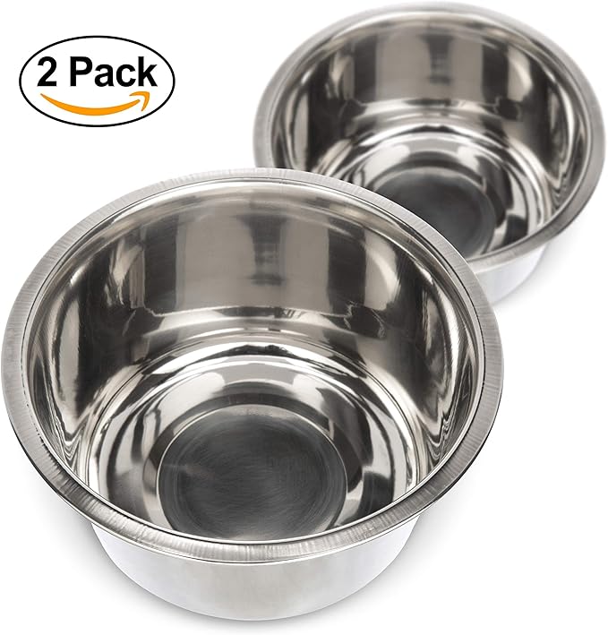 Neater Pet Brands Stainless Steel Dog and Cat Bowls (2 Pack) Neater Feeder Medium Deluxe Extra Replacement Bowl (Metal Food and Water Dish) (5 Cup)