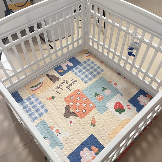 Dog Playpen Mat Crate Mat Puppy Pads, Lovely Dog Crate Pad, Anti-Slip Bottom,[PLAYPEN NOT Included !!!] Waterproof Reusable Whelping Playpen Crate Reusable Washable Pet Mattress Pads Pet Training Pads